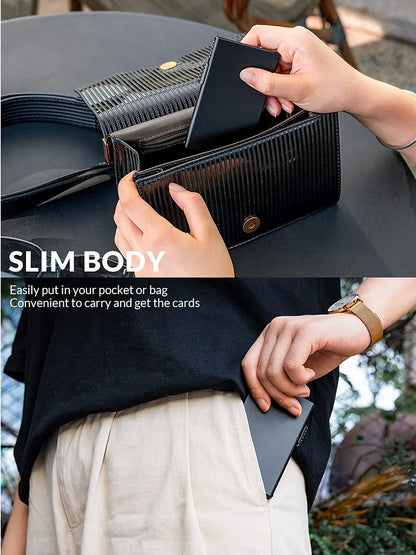 2022 New Card Wallet for Men Credit Card Holder RFID Blocking Pop Up Card Holder Women Minimalist Aluminum Smart Wallet