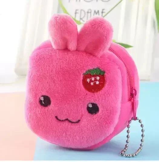 Animal Shape Plush Coin purse Headphone Bag Zipper Money Duck Women Coin Wallet Bag Kawai Card Key Money Coin Purse Bags Gift