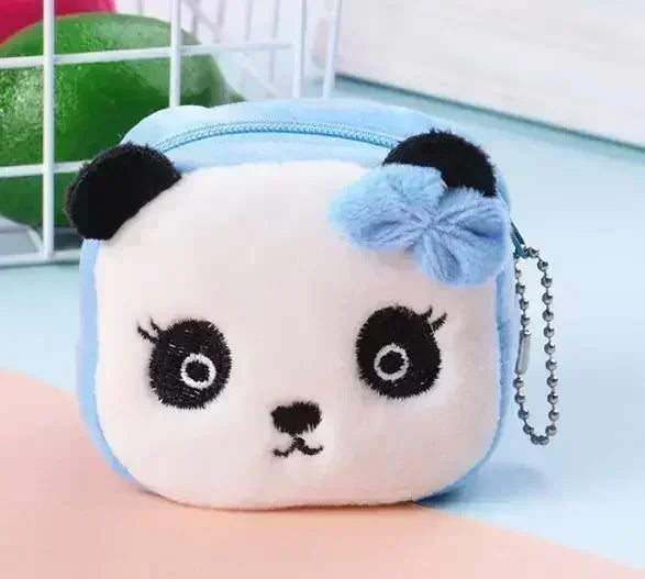 Animal Shape Plush Coin purse Headphone Bag Zipper Money Duck Women Coin Wallet Bag Kawai Card Key Money Coin Purse Bags Gift