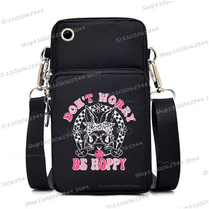 2025 Zipper Mobile Phone Bag Cartoon Rabbit Graphics Women's Shoulder Purses And Handbags Girls Fashion Easter Crossbody Bags