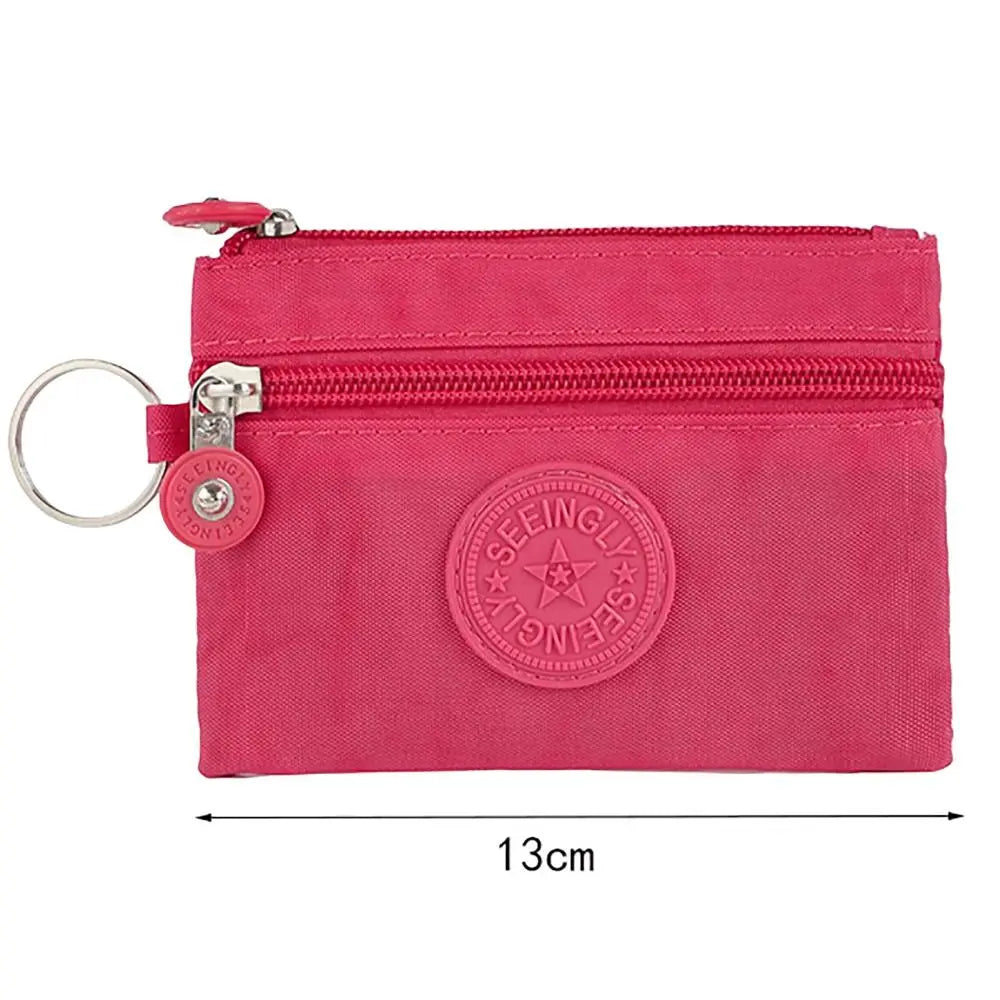 2023 New Durable Canvas Money Coin Purse with Key Ring Waterproof Wear-resistant Wallet Money Bag Male Female Credit Card Holder