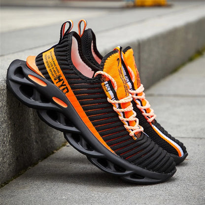 Men's Running Shoes Mesh Knitted Breathable Anti-Slippery Ultralight Multicolored Sneakers Male Outdoor Jogging Size 39-48