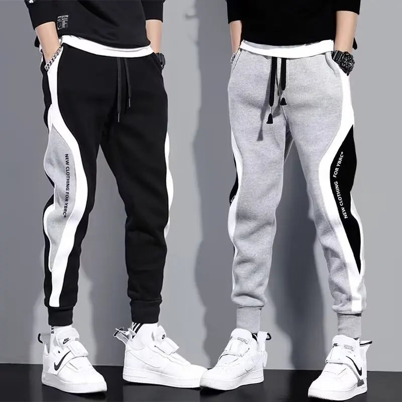 Men Black Pants Hip Hop Drawstring Jogger Fashion Comfortable Trousers Male Casual Sweatpants Loose Elastic Waist Sportswear