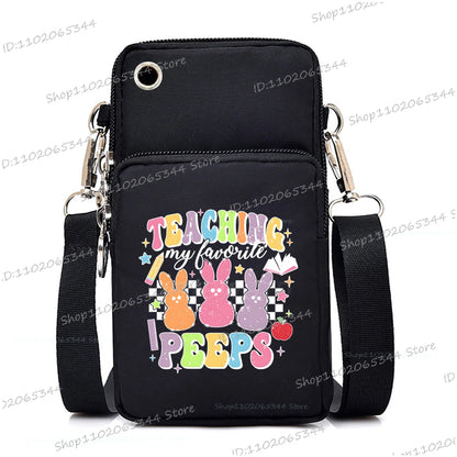 2025 Zipper Mobile Phone Bag Cartoon Rabbit Graphics Women's Shoulder Purses And Handbags Girls Fashion Easter Crossbody Bags