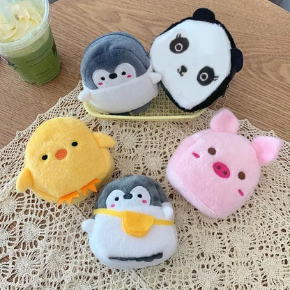 Animal Shape Plush Coin purse Headphone Bag Zipper Money Duck Women Coin Wallet Bag Kawai Card Key Money Coin Purse Bags Gift