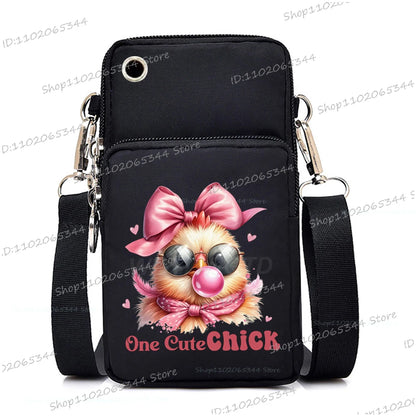 2025 Zipper Mobile Phone Bag Cartoon Rabbit Graphics Women's Shoulder Purses And Handbags Girls Fashion Easter Crossbody Bags