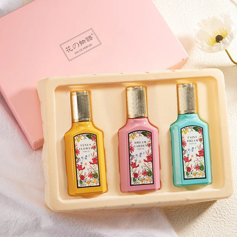 Luxury Freesia Women's Perfume Set, Fresh Natural Long-lasting Eau De Toilette Charm Set Natural Long-lasting Deodorant Gift Box