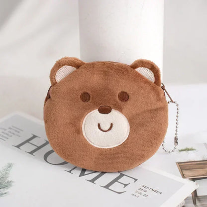 Animal Shape Plush Coin purse Headphone Bag Zipper Money Duck Women Coin Wallet Bag Kawai Card Key Money Coin Purse Bags Gift