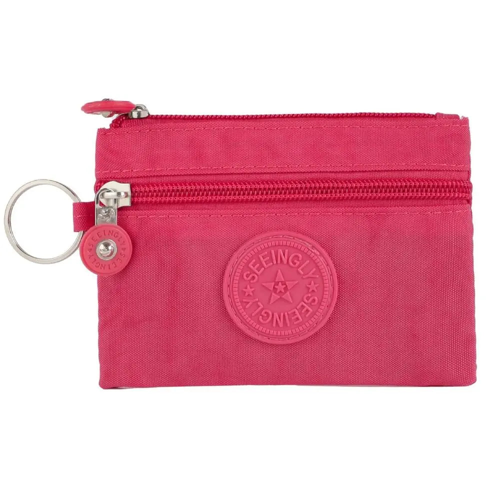 2023 New Durable Canvas Money Coin Purse with Key Ring Waterproof Wear-resistant Wallet Money Bag Male Female Credit Card Holder