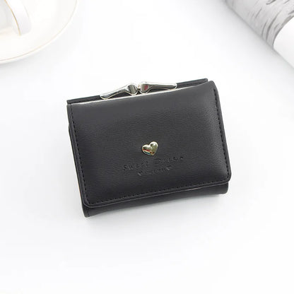 Small Women Wallet loving heart Short Women's Wallet Card Holder Girls Mini Woman Fashion Lady Coin Purse for Female Clutch Bag