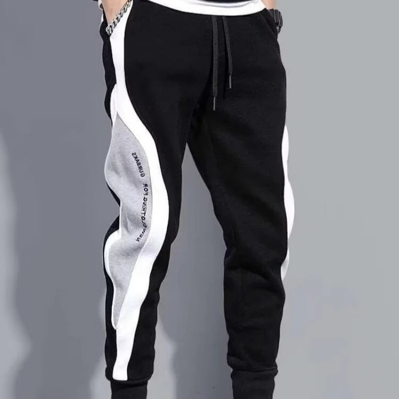 Men Black Pants Hip Hop Drawstring Jogger Fashion Comfortable Trousers Male Casual Sweatpants Loose Elastic Waist Sportswear