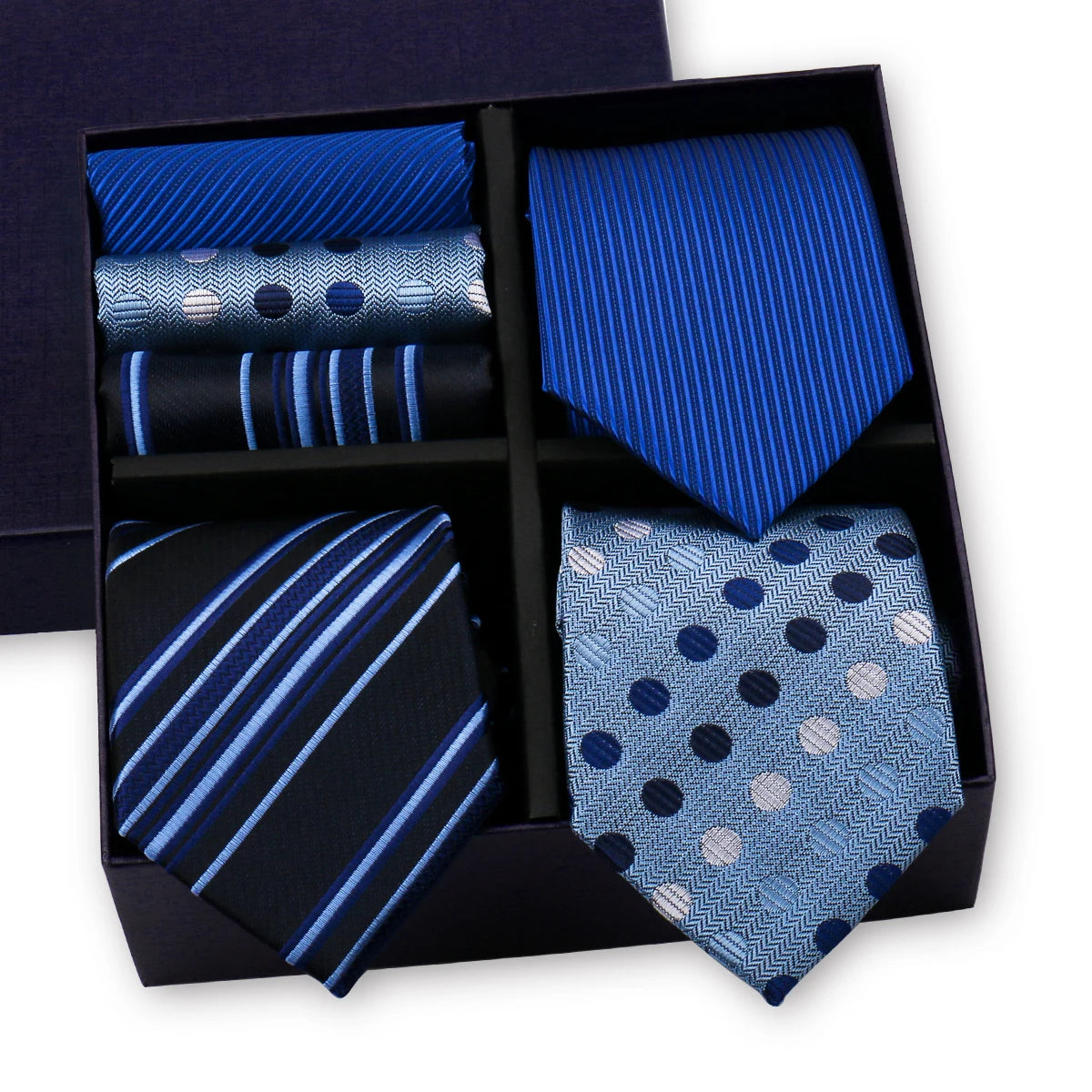 Luxury Men's Tie 3 Sets In Gift Box Paisley Striped Necktie Handkerchief For Men Gravata Wedding Formal Clothing Accessories