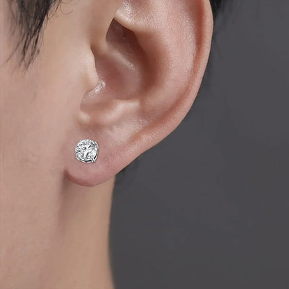 1 Pairs Crystal Strong Magnetic Ear Stud Clip Earrings for Men Women Punk Round Zircon Magnet Earrings Non Piercing Jewelry