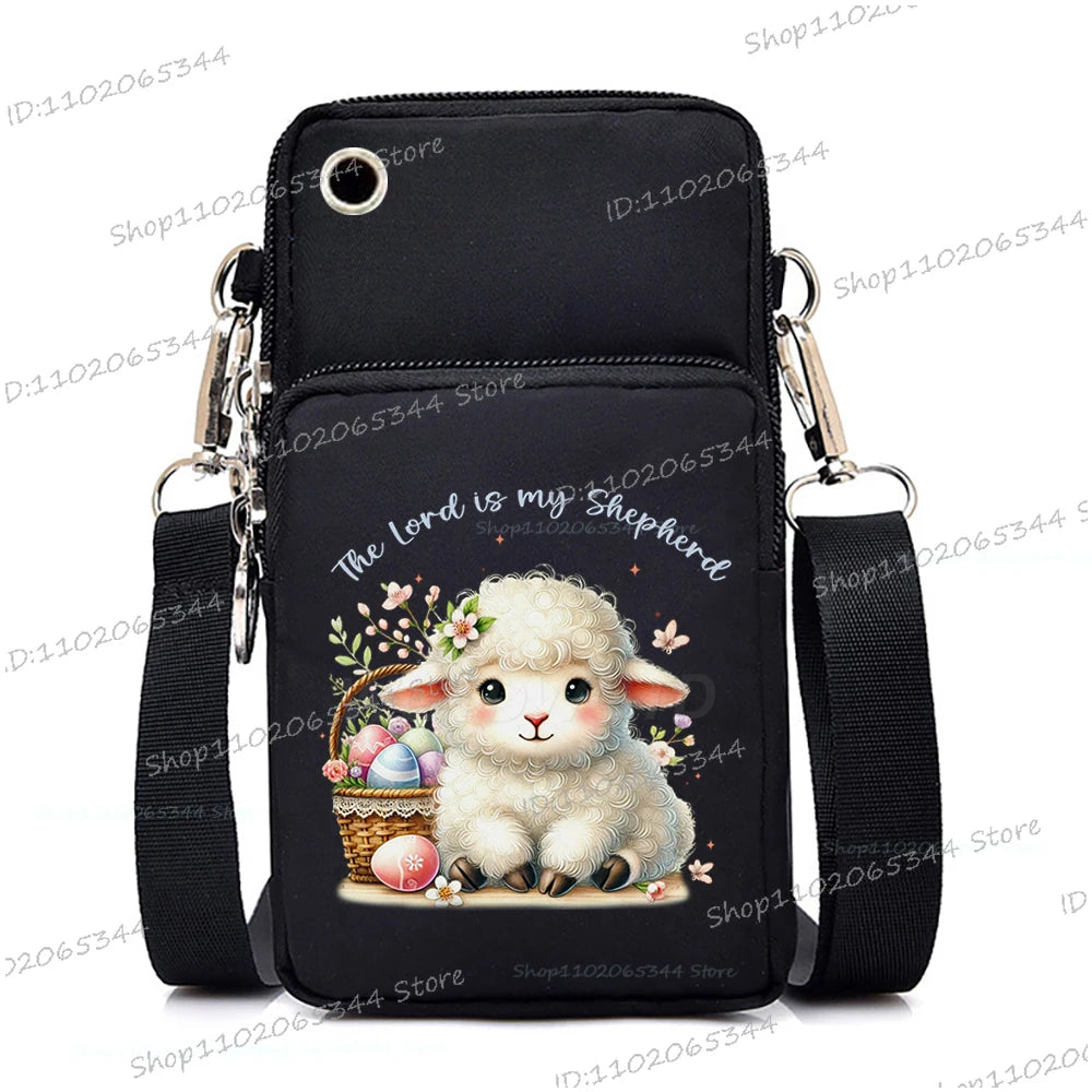 2025 Zipper Mobile Phone Bag Cartoon Rabbit Graphics Women's Shoulder Purses And Handbags Girls Fashion Easter Crossbody Bags