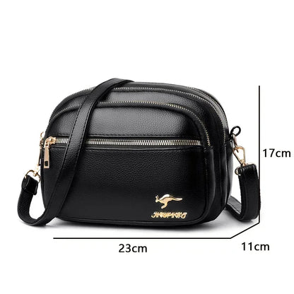 High Quality Soft Leather Purse Fashion Women Shoulder Messenger Bag Multi-pocket Wear-resistant Bag Luxury Ladies Handbag Sac