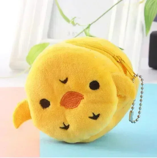 Animal Shape Plush Coin purse Headphone Bag Zipper Money Duck Women Coin Wallet Bag Kawai Card Key Money Coin Purse Bags Gift