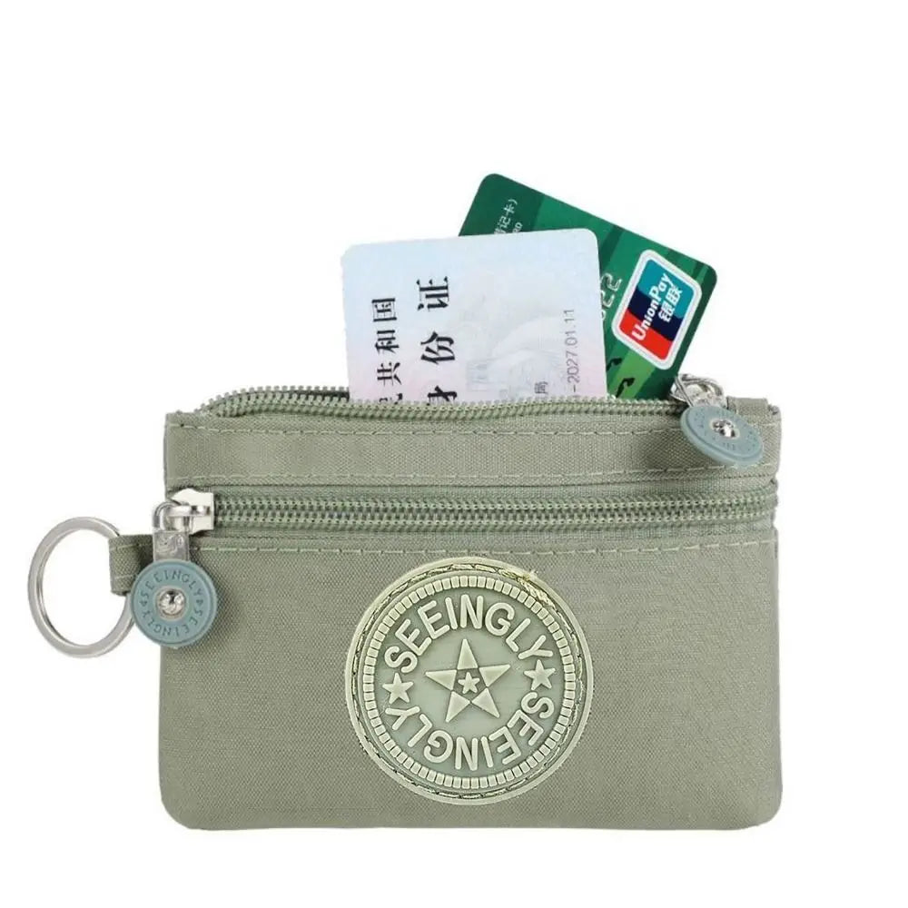 2023 New Durable Canvas Money Coin Purse with Key Ring Waterproof Wear-resistant Wallet Money Bag Male Female Credit Card Holder