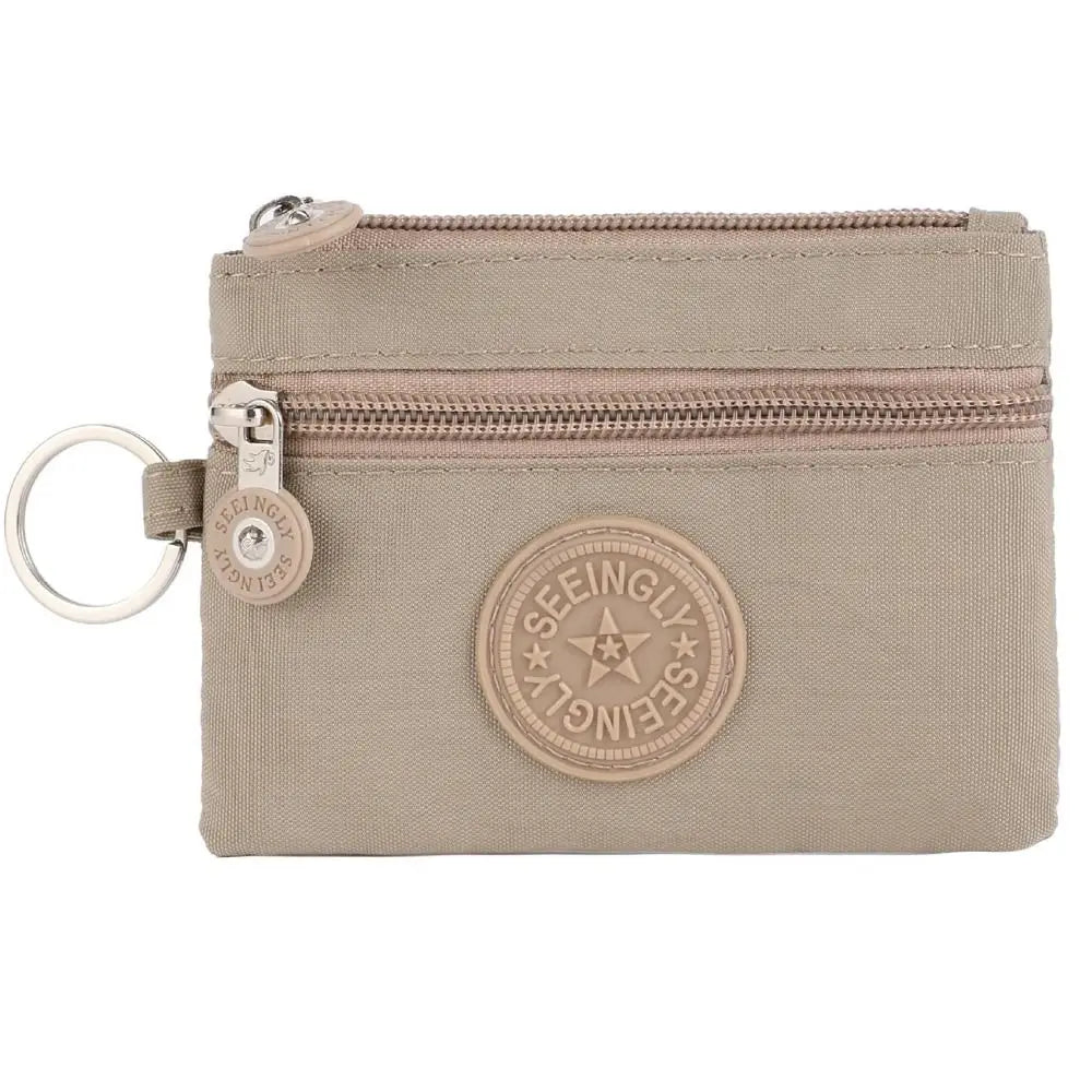 2023 New Durable Canvas Money Coin Purse with Key Ring Waterproof Wear-resistant Wallet Money Bag Male Female Credit Card Holder