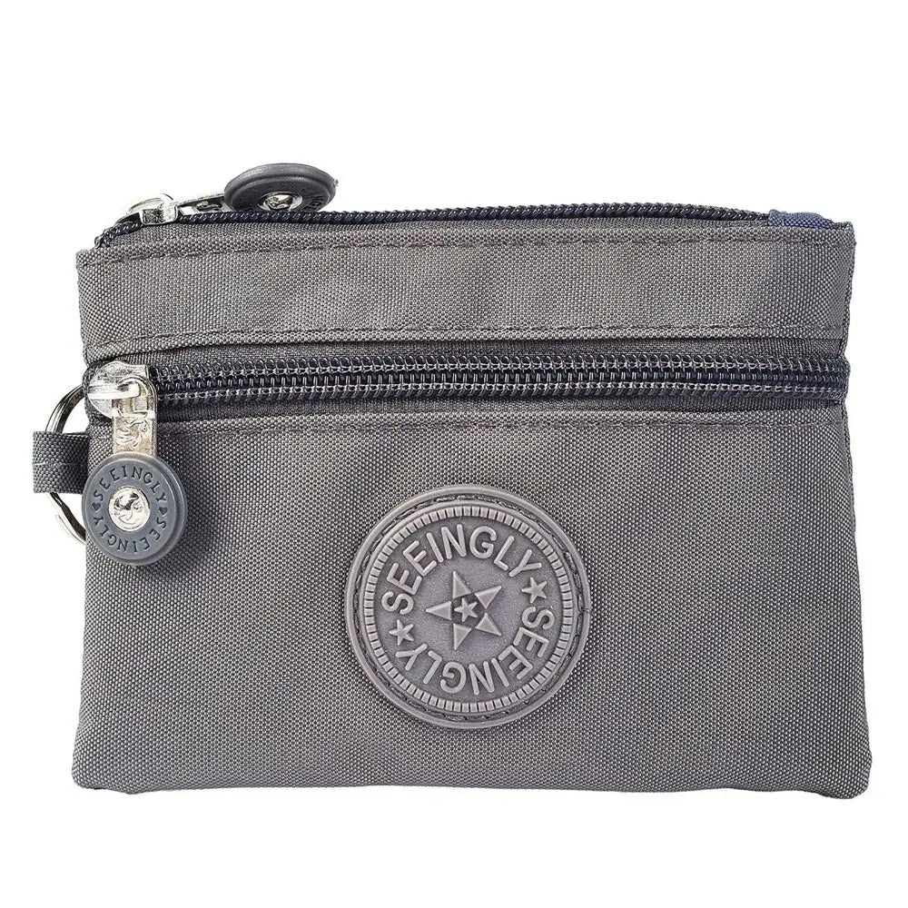 2023 New Durable Canvas Money Coin Purse with Key Ring Waterproof Wear-resistant Wallet Money Bag Male Female Credit Card Holder