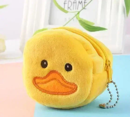 Animal Shape Plush Coin purse Headphone Bag Zipper Money Duck Women Coin Wallet Bag Kawai Card Key Money Coin Purse Bags Gift