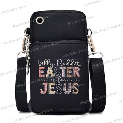 2025 Zipper Mobile Phone Bag Cartoon Rabbit Graphics Women's Shoulder Purses And Handbags Girls Fashion Easter Crossbody Bags