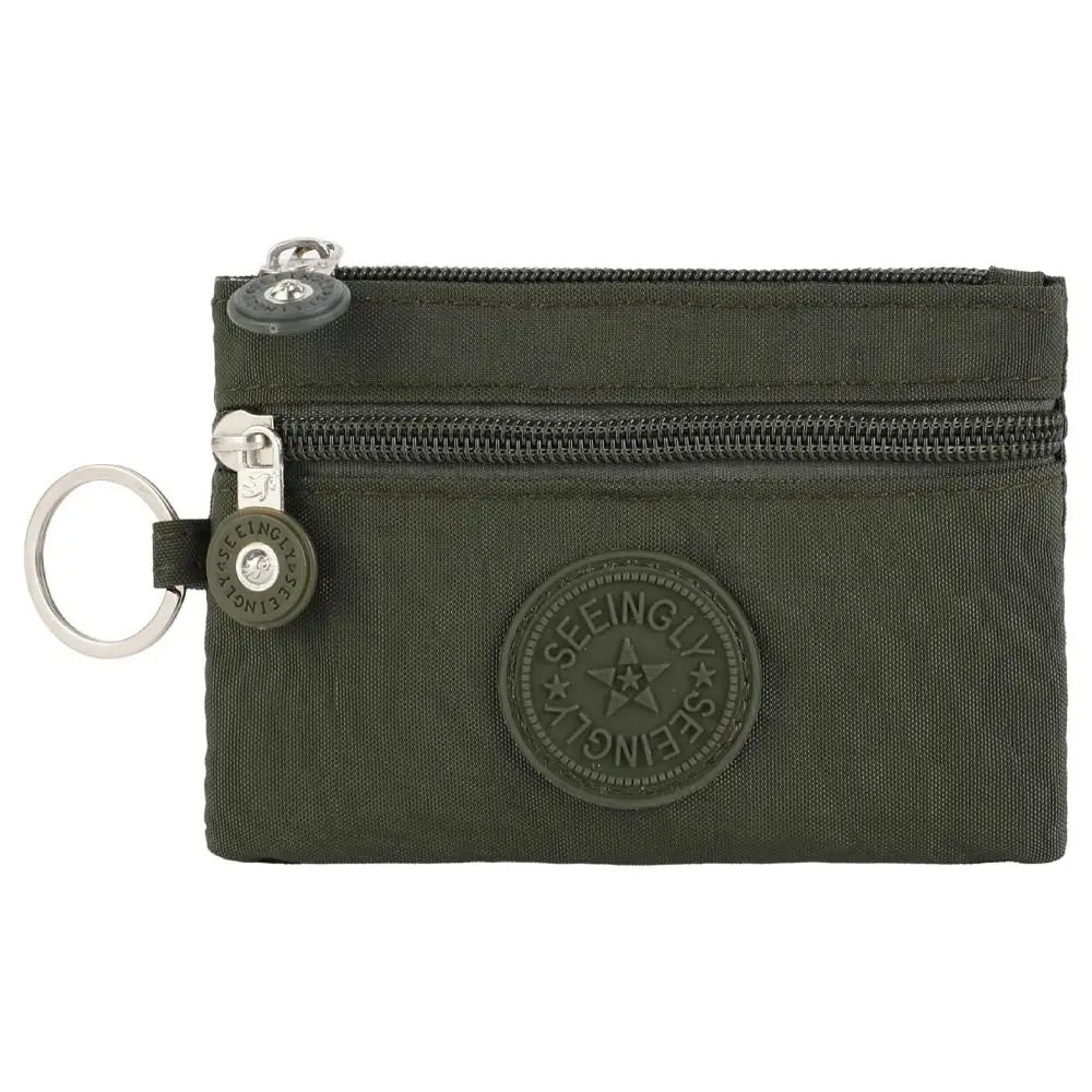 2023 New Durable Canvas Money Coin Purse with Key Ring Waterproof Wear-resistant Wallet Money Bag Male Female Credit Card Holder