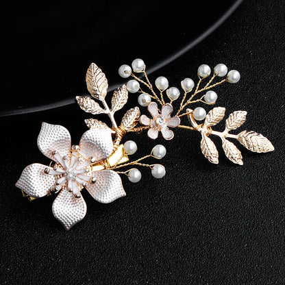 Alloy Flower Gold Hairpins for Women Fashion Classic Hair Clips Headdress Hair Accessories Elegant Dresses Headpieces