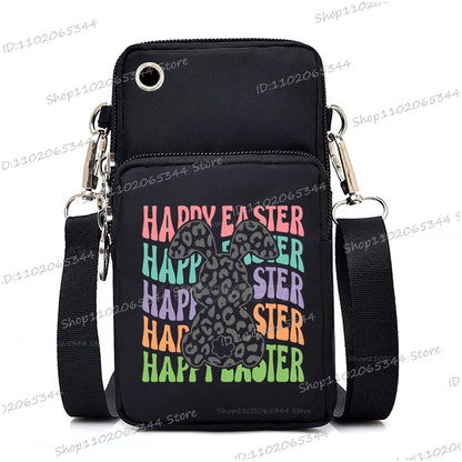 2025 Zipper Mobile Phone Bag Cartoon Rabbit Graphics Women's Shoulder Purses And Handbags Girls Fashion Easter Crossbody Bags