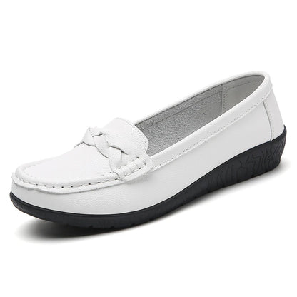 Shoes Women Slip On Casual Flats For Women's Loafer Soft Leather Zapatos De Mujer 2025 Flat Shoes Women Footwear White Shoes