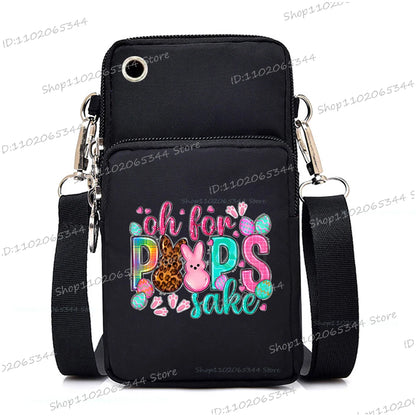 2025 Zipper Mobile Phone Bag Cartoon Rabbit Graphics Women's Shoulder Purses And Handbags Girls Fashion Easter Crossbody Bags