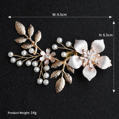 Alloy Flower Gold Hairpins for Women Fashion Classic Hair Clips Headdress Hair Accessories Elegant Dresses Headpieces