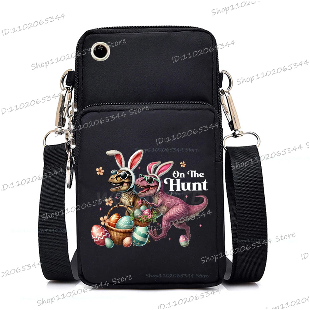 2025 Zipper Mobile Phone Bag Cartoon Rabbit Graphics Women's Shoulder Purses And Handbags Girls Fashion Easter Crossbody Bags