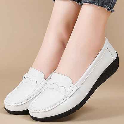 Shoes Women Slip On Casual Flats For Women's Loafer Soft Leather Zapatos De Mujer 2025 Flat Shoes Women Footwear White Shoes