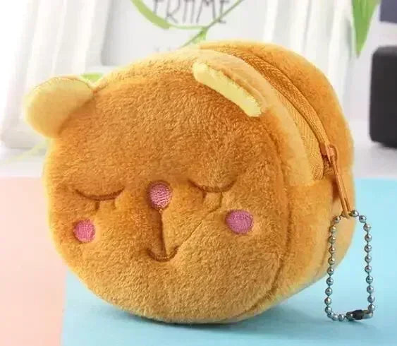 Animal Shape Plush Coin purse Headphone Bag Zipper Money Duck Women Coin Wallet Bag Kawai Card Key Money Coin Purse Bags Gift