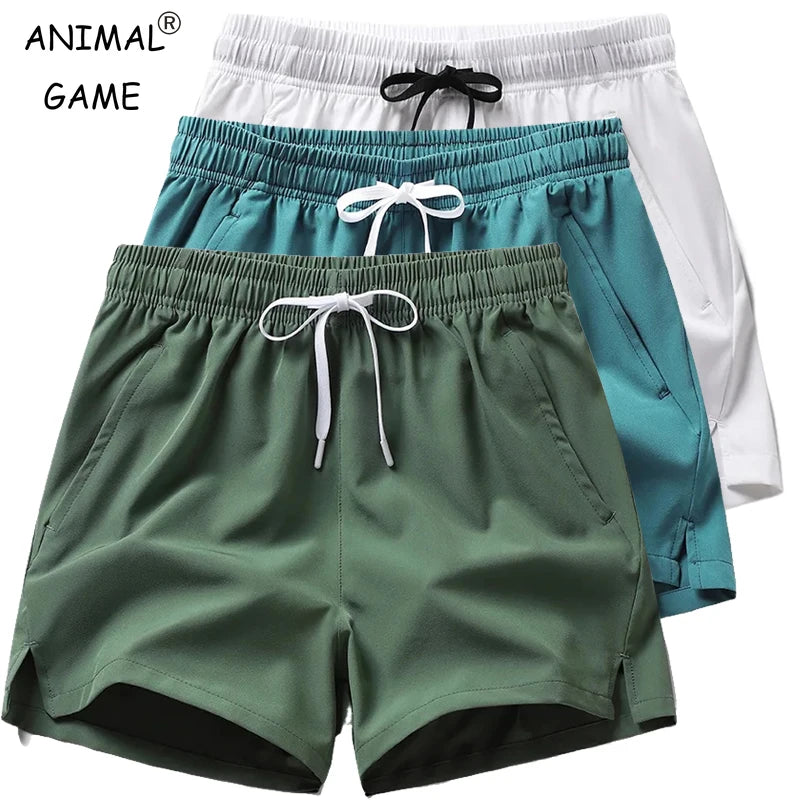 New Mens Fitness Lightweight Sweatpants Summer Casual Pockets Shorts Basic Solid Color Short Pants Jogging Beach Shorts Men